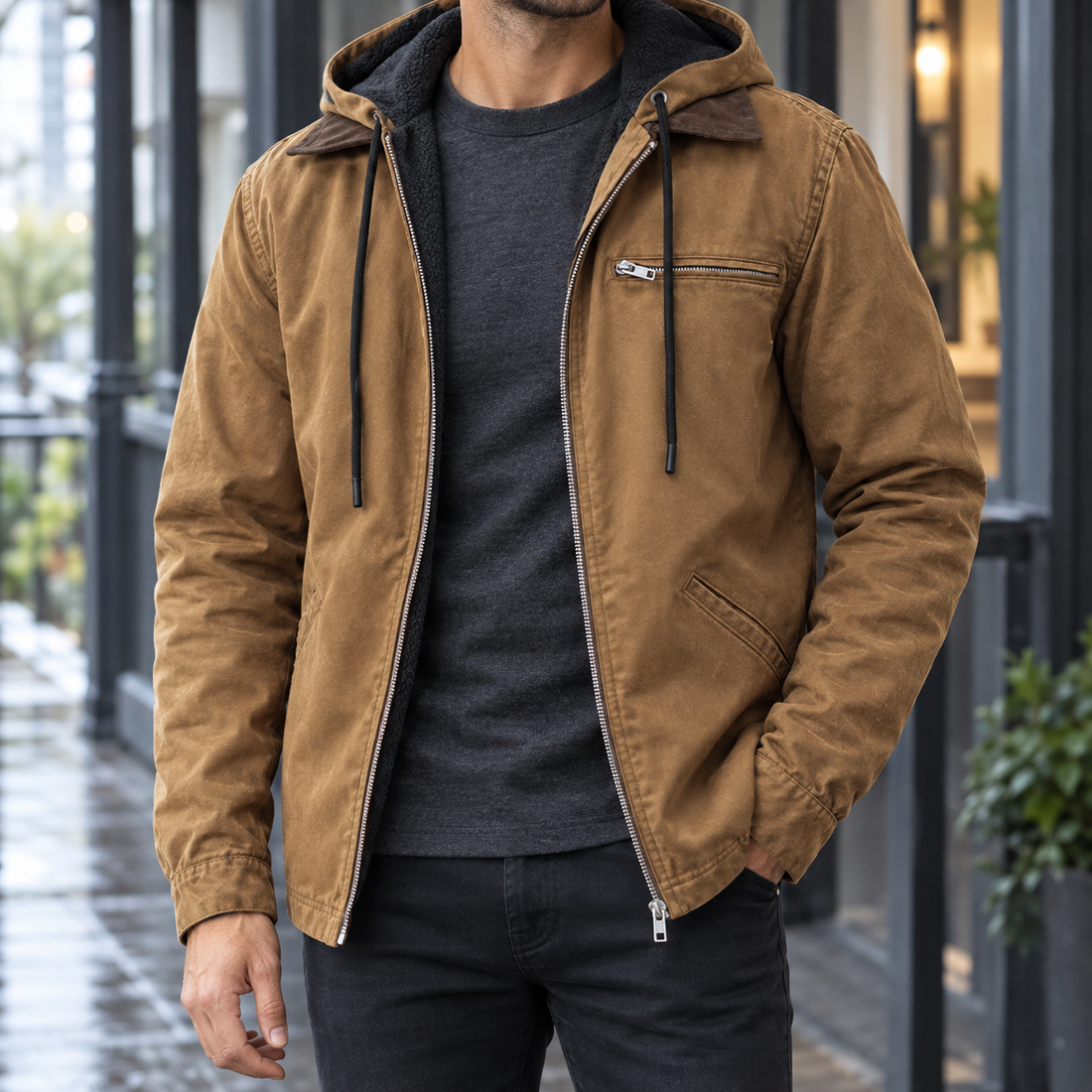 Magnus Hooded Jacket - Camel