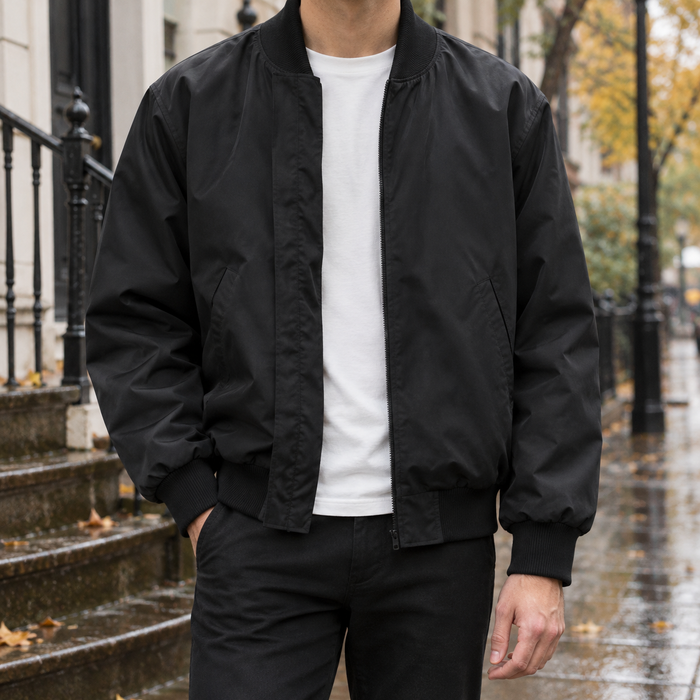 Matthew Ribbed Bomber Jacket