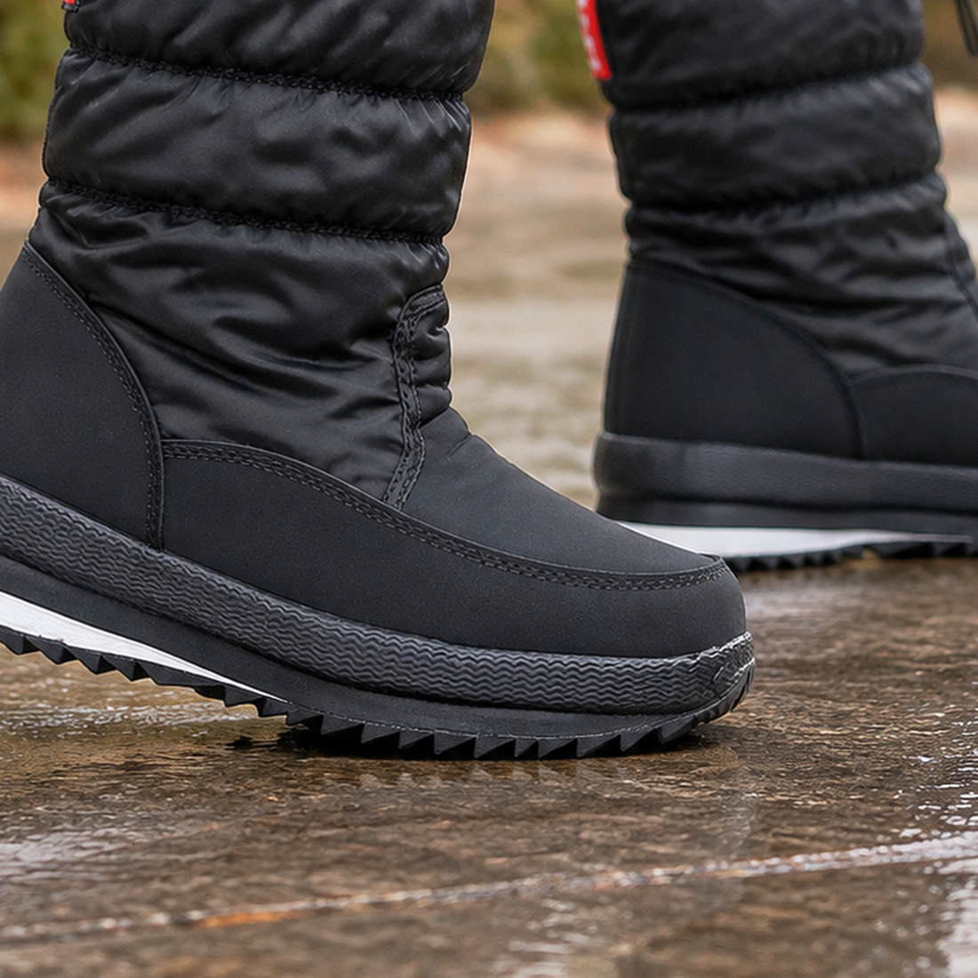 Agrigento Quilted Snow Boots - Lead Product Detail