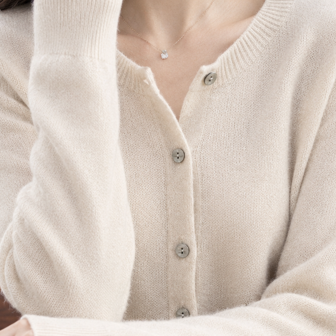 Selene Wool Cardigan - Lead Product Detail