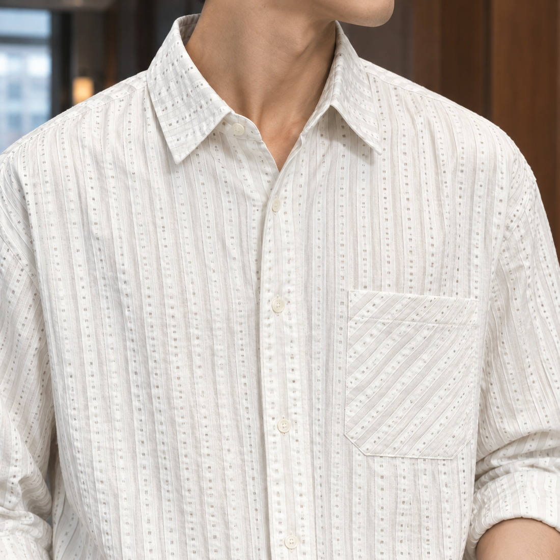 Luca Textured Shirt - Lead Product Detail
