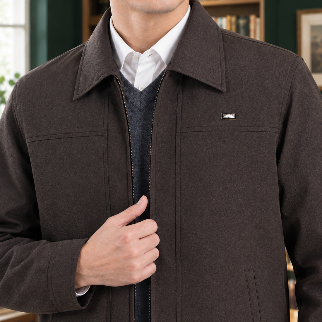 Lothaire Zip Jacket - Lead Product Detail
