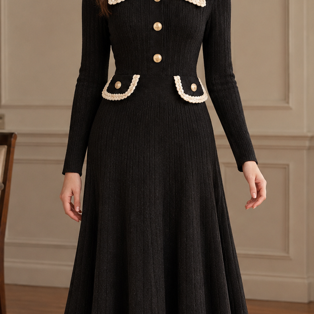 Cosima Ribbed Midi Dress - Lead Product Detail