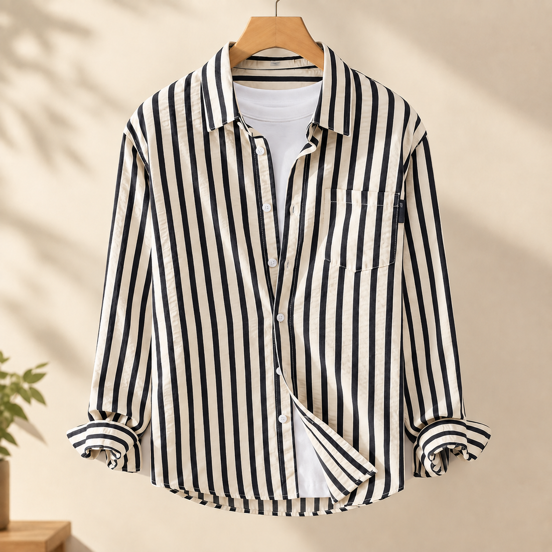 Alec Striped Shirt - Black