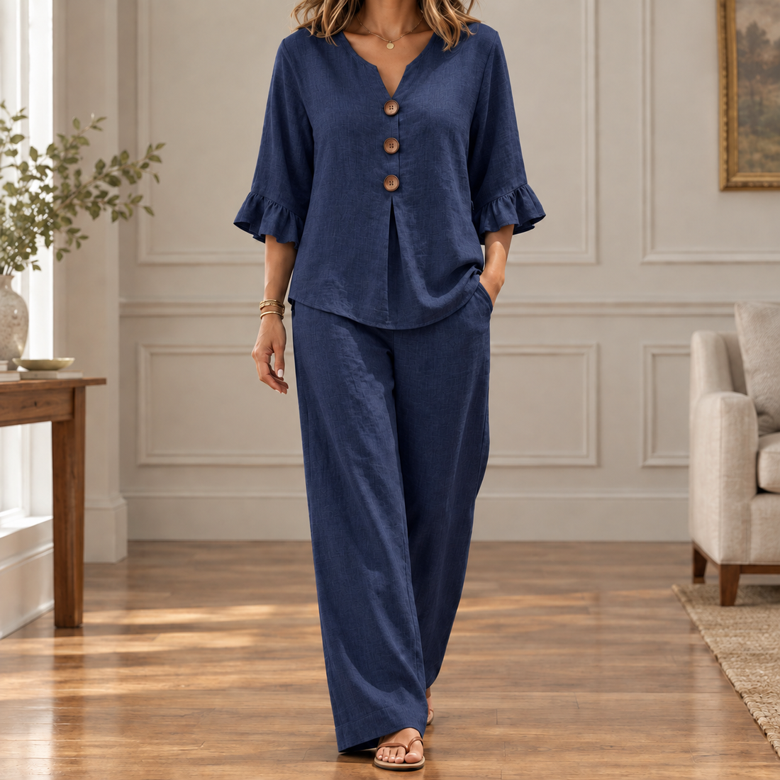 Aurore Relaxed Set - Navy Blue