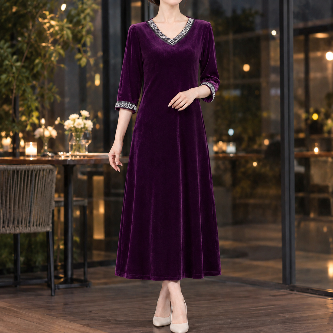 Laurel A-Line Dress - Purple