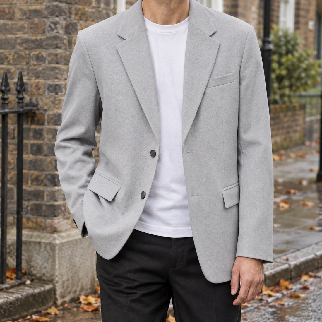 Zachary Relaxed Blazer - Light Gray