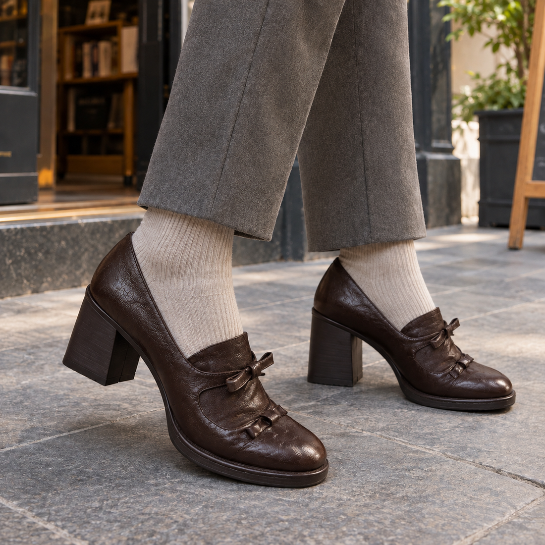 Spinelli Lace-Up Heels - Brown