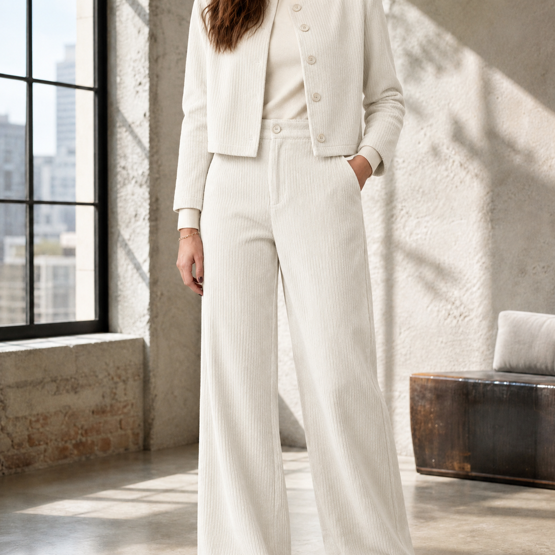 Florentine Wide-Leg Set - White