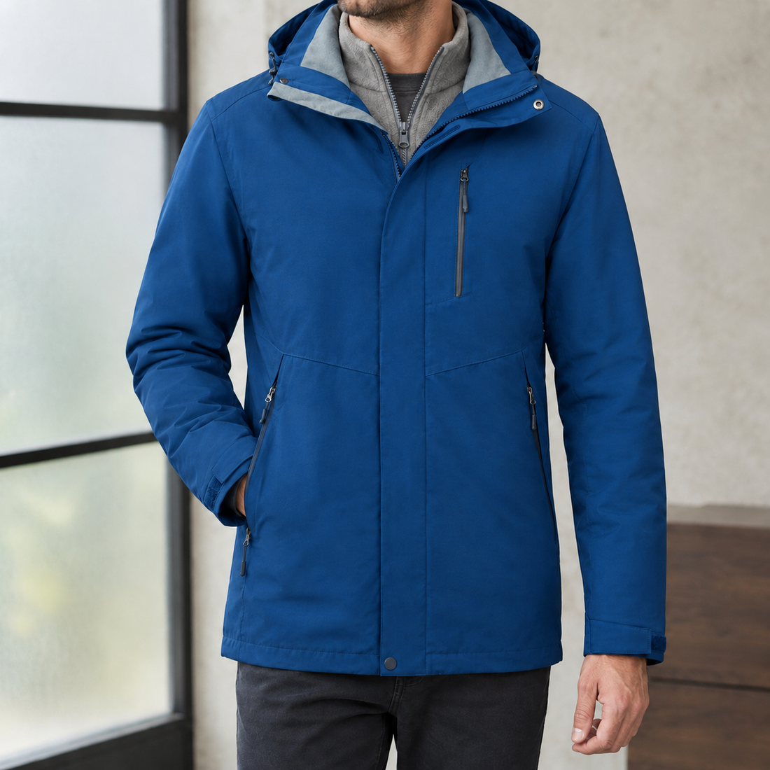 Noah Layered Jacket - Denim Blue