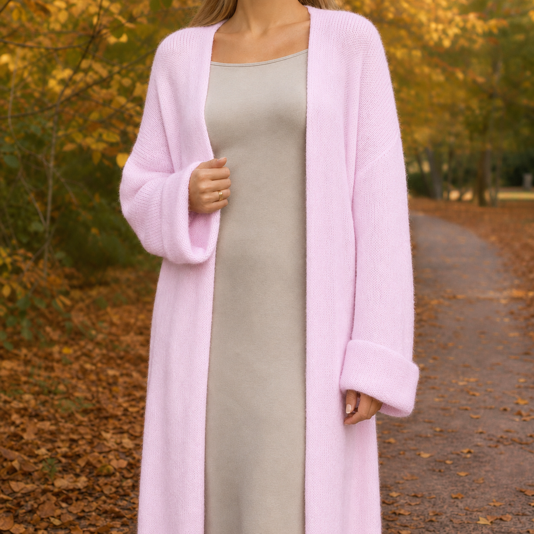 Violetta Open-Knit Cardigan - Pink