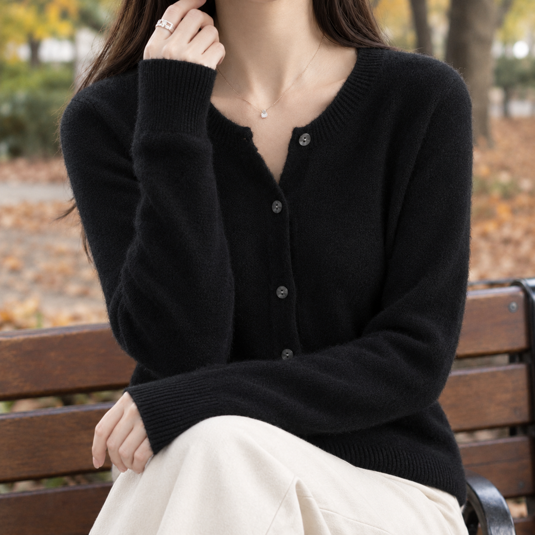 Selene Wool Cardigan - Black