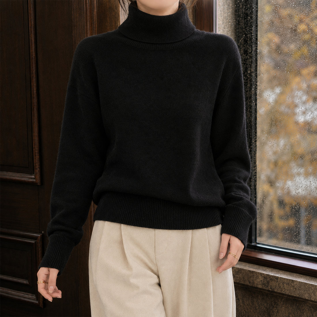 Adrienne Turtleneck Sweater - Black