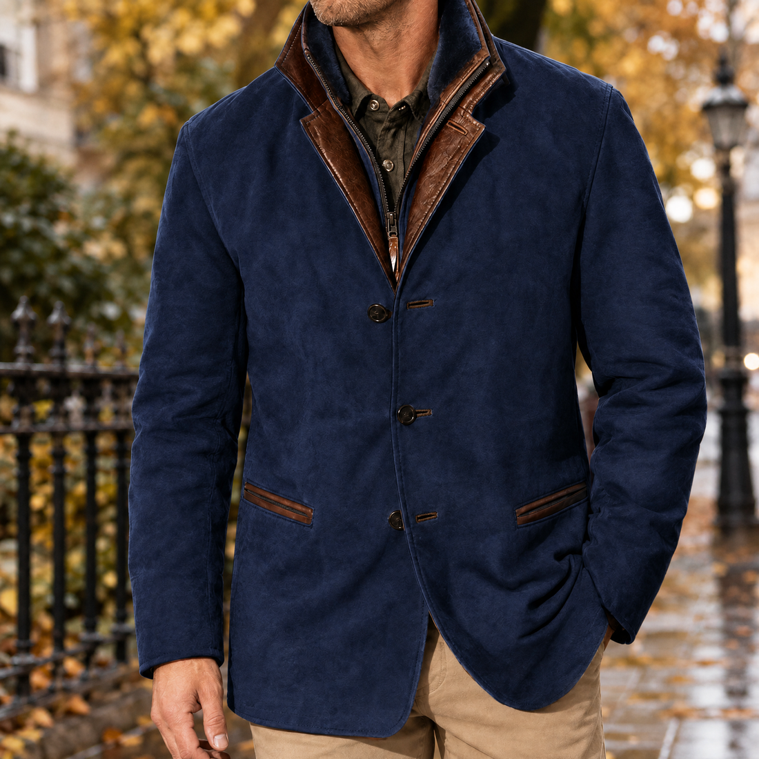 Bastien Contrast Jacket - Blue