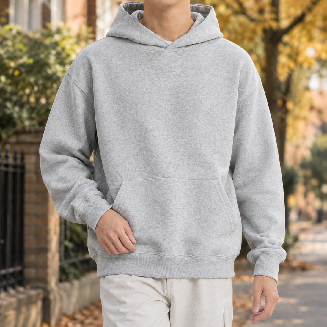 Caius Hooded Sweater - White Ash