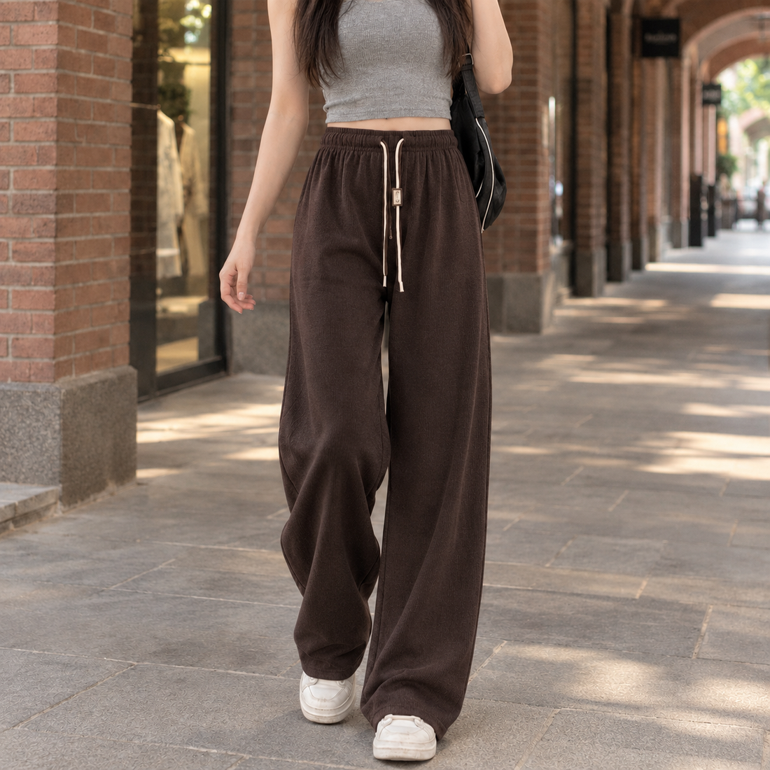 Margot Wide Leg Pants - Brown