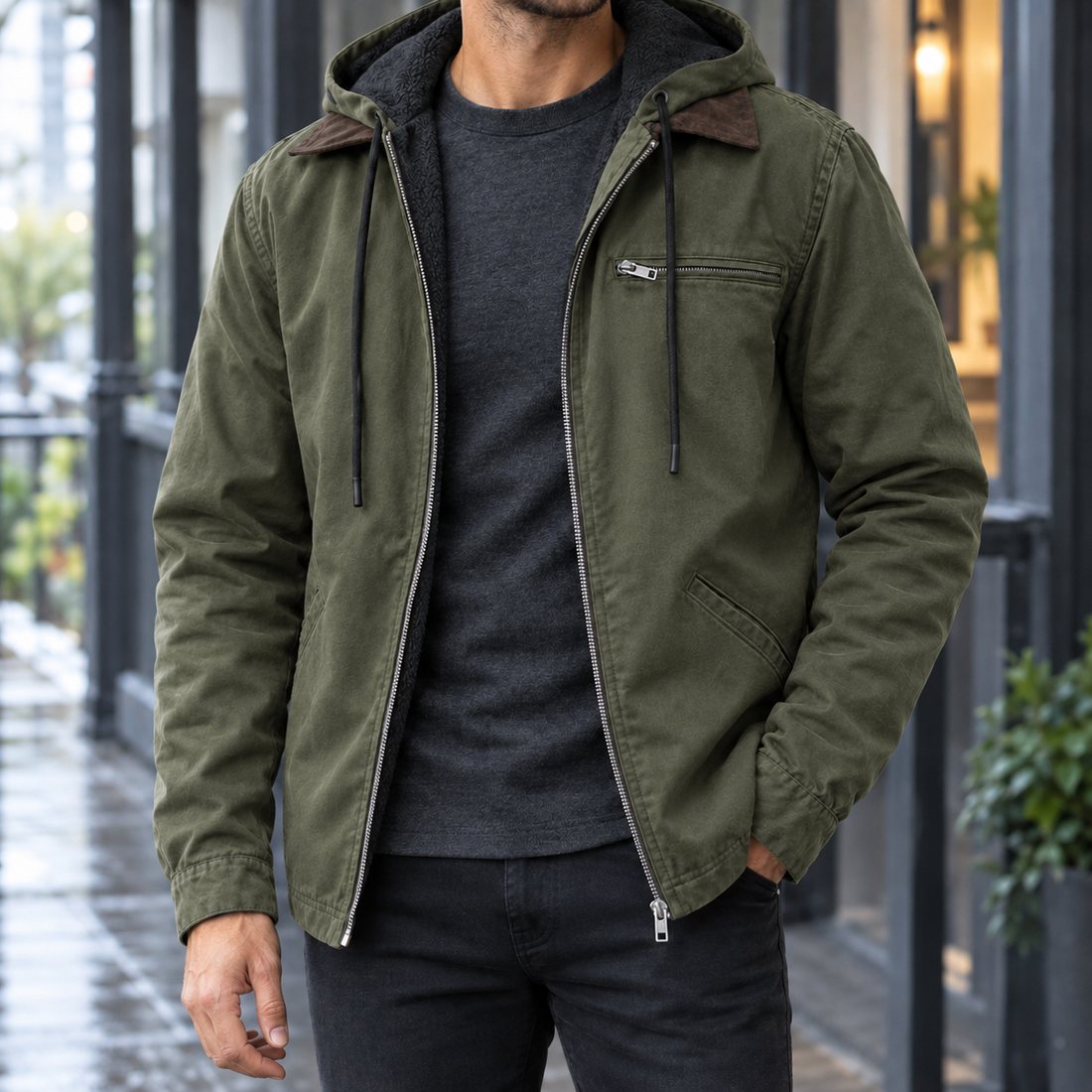 Magnus Hooded Jacket - Army Green