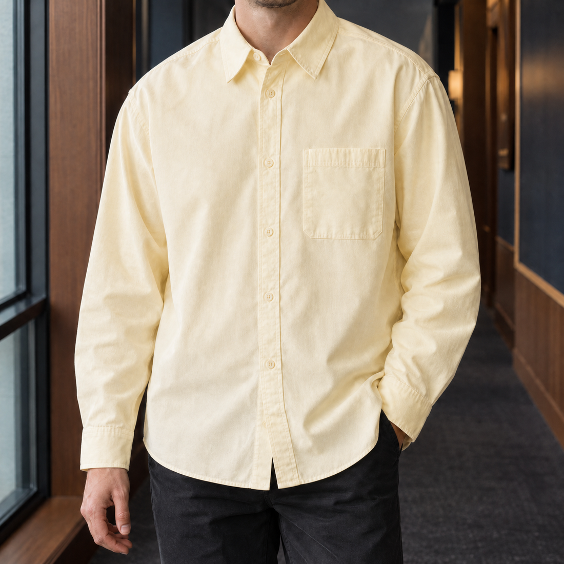 Keaton Relaxed Shirt - Light Yellow