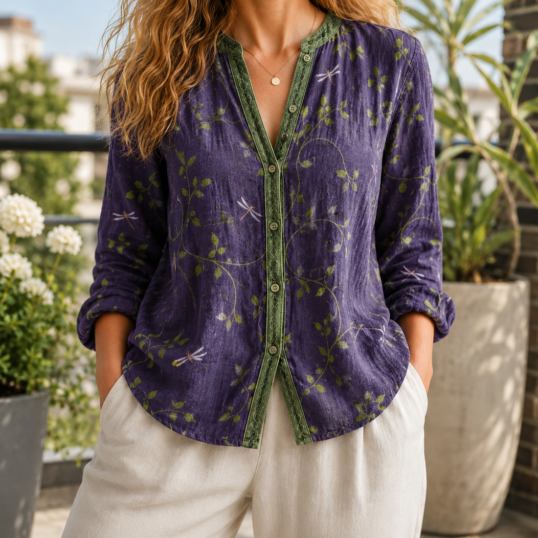 Celeste Botanical Blouse - Purple