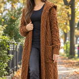Isabeau Cable Knit Sweater - Brown