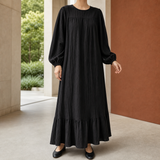 Nadine Ruffle Hem Dress - Black