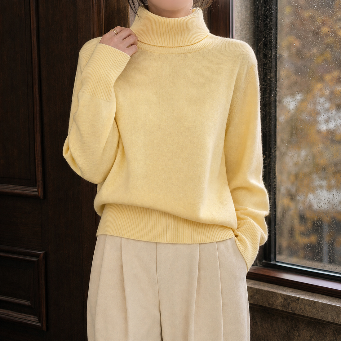Adrienne Turtleneck Sweater - Light Yellow