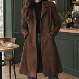 Lorelei Suede Coat - Dark Brown