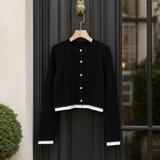Celandine Contrast Cardigan - Black