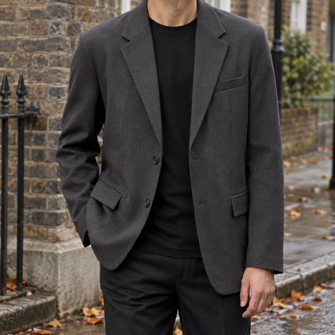 Zachary Relaxed Blazer - Dark Gray