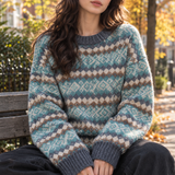 Zinnia Jacquard Sweater - Blue