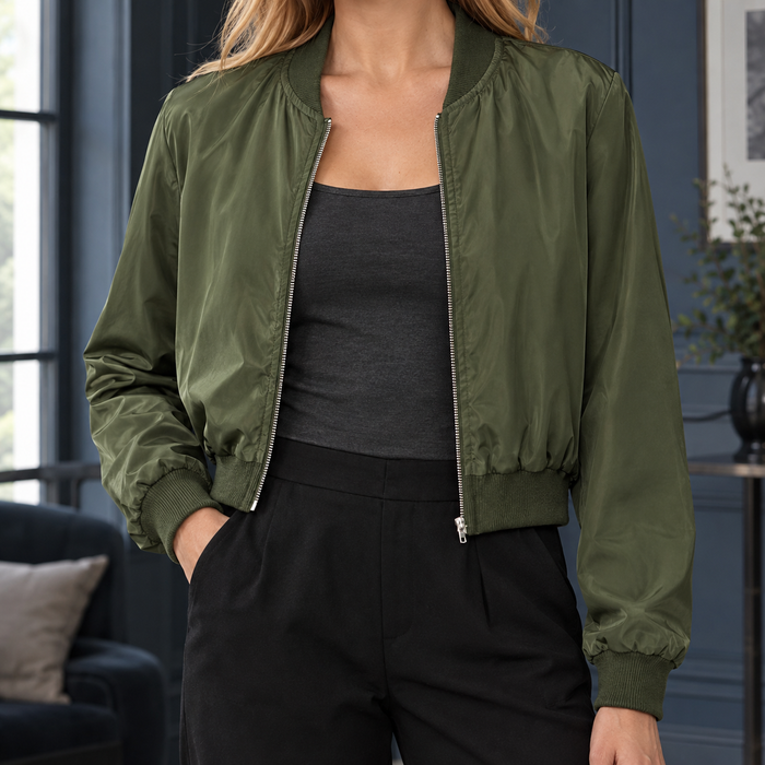 Briony Cropped Bomber Jacket