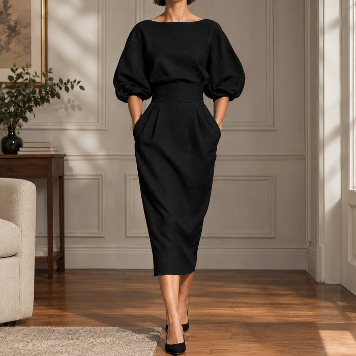 Rebekah Pleated Midi Dress