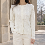 Valentin Cable Cardigan - Milky White