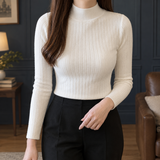 Winona Mock Neck Top - White