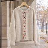 Tamsin Contrast Knit Cardigan - Apricot