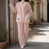 Daphne Plush Pajama Set - Pink