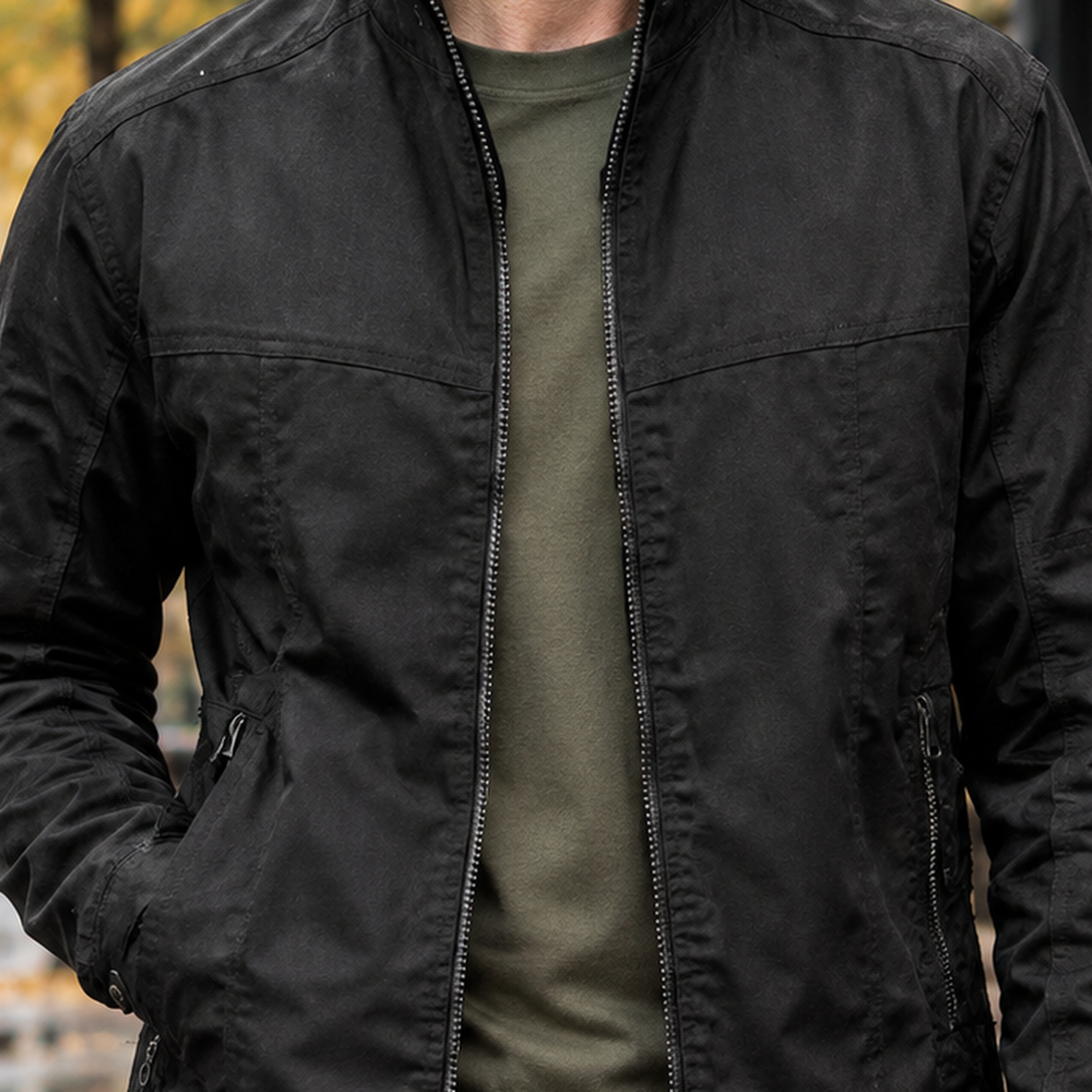 Augustus Stand Collar Jacket - Lead Product Detail