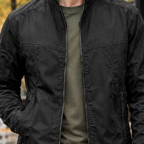 Augustus Stand Collar Jacket - Lead Product Detail