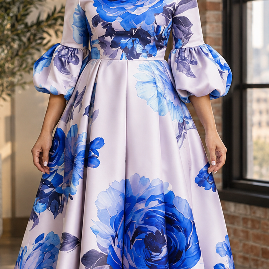 Violet Floral Midi Dress - Lead Product Detail