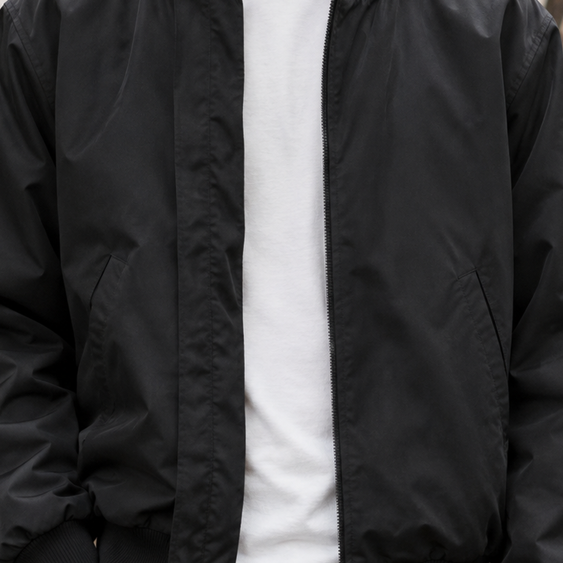 Matthew Ribbed Bomber Jacket - Lead Product Detail