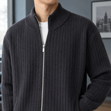 Claude Ribbed Knit Jacket - Lead Product Detail