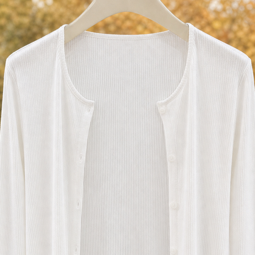 Edith Ribbed Cardigan - Lead Product Detail