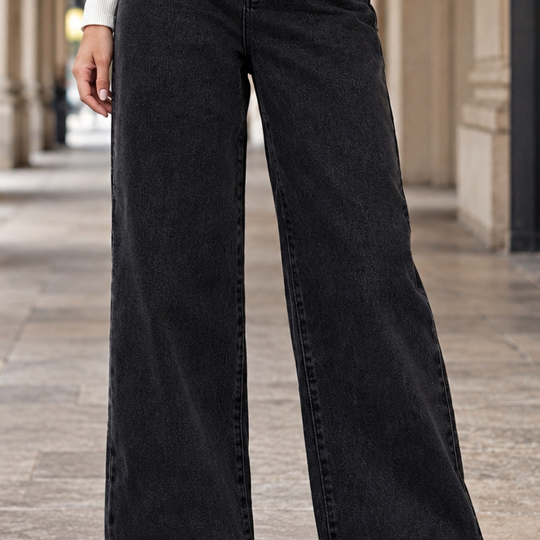 Apolline Wide Leg Jeans - Lead Product Detail