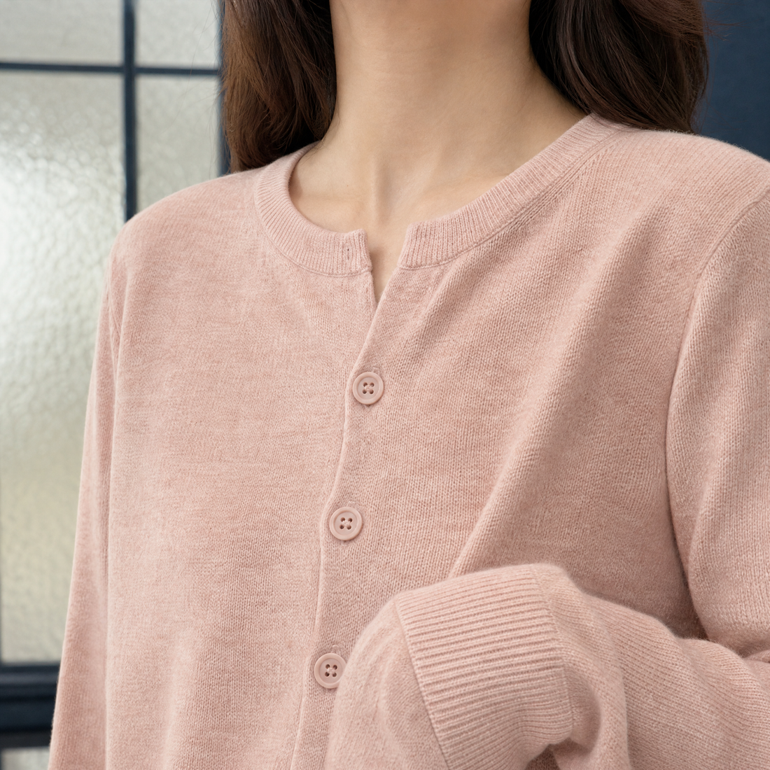 Agnes Crewneck Cardigan - Lead Product Detail