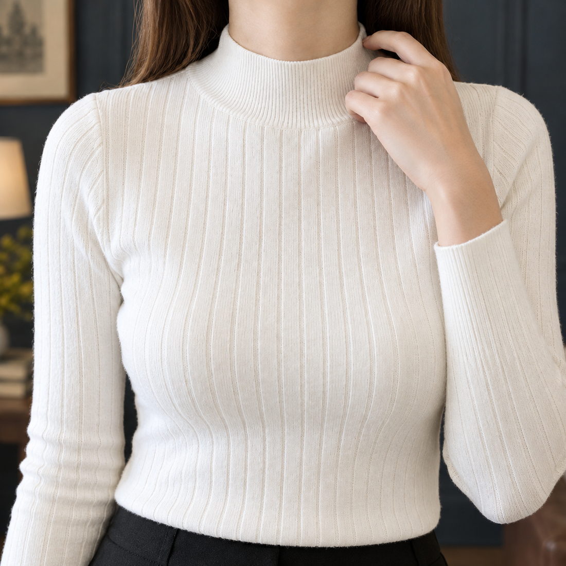 Winona Mock Neck Top - Lead Product Detail