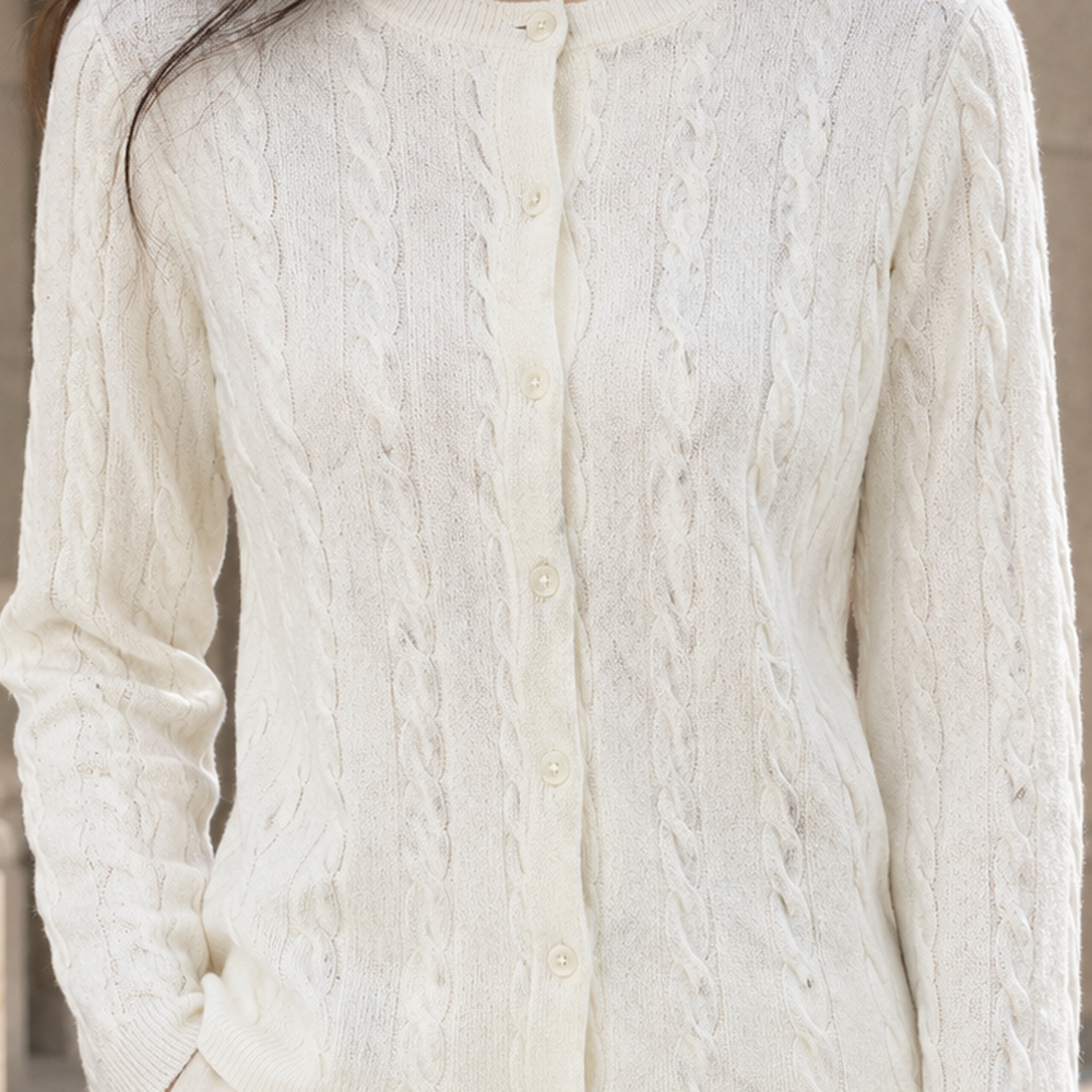 Valentin Cable Cardigan - Lead Product Detail