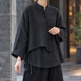 Lola Stand Collar Top - Black