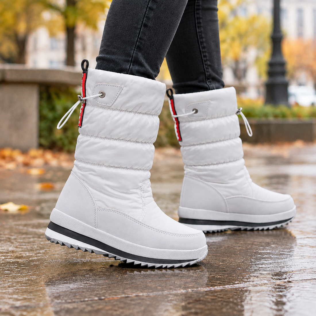 Agrigento Quilted Snow Boots - Boots White Counter Quality