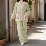 Daphne Plush Pajama Set - Green