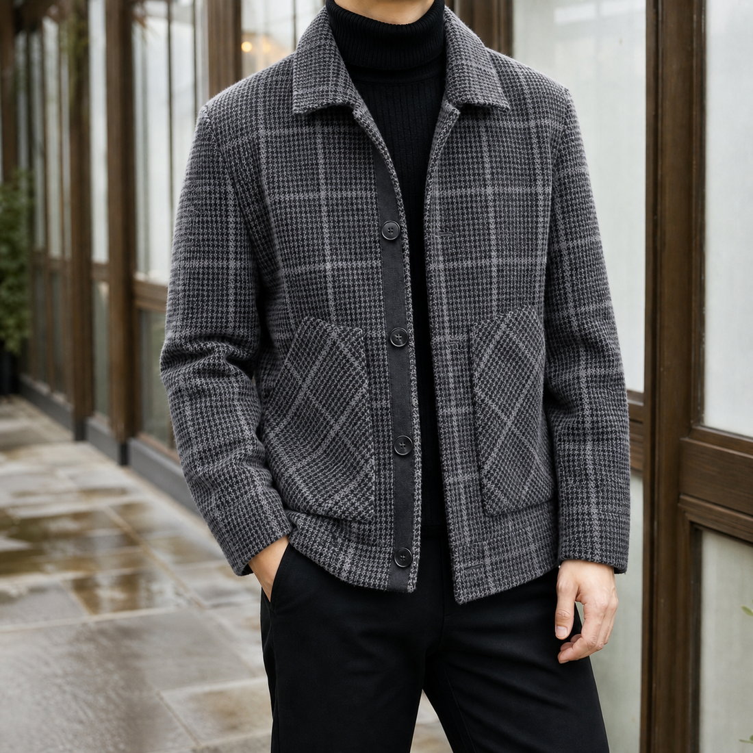 Alphonse Plaid Jacket - Gray